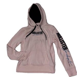 Hollister Y2K Pink Graphic Print Mens Hoodie SZ.XS Unisex Spellout Front & Back